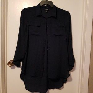 ***CLOSEOUT***Navy Button Down Blouse